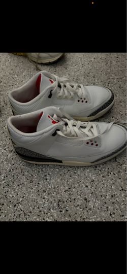 White and Red Jordan 3s
