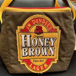 Vtg. JW Dundees Honey Brown Extra Rich Lager Insulated Soft Sided Cooler Carry with Adjustable Strap