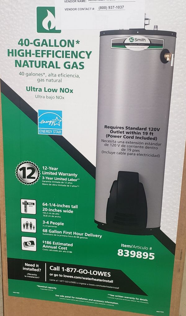 AO Smith 40gal gas water heater for Sale in San Diego, CA OfferUp