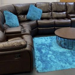Spring Blowout Sale. Madrid Brown Leather Reclining Sectional Only $1399. Easy Finance Option. Same-Day Delivery.