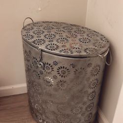 Hamper Silver Flowers 