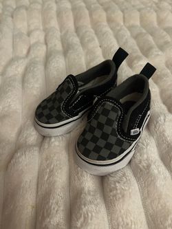 Baby Vans Shoes - Checkered Gray & Black