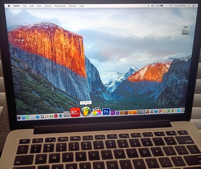 Mac Book With Software And Editing Apps.