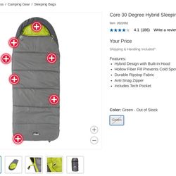 Core 30 Degree Hybrid Sleeping Bag