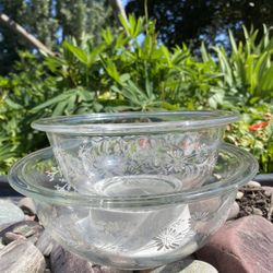 Pyrex Clear Colonial Mist Bowls