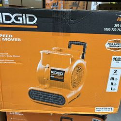 BRAND NEW IN BOX RIDGID 1625 CFM 3-Speed, Portable AM2560 Air Mover Blower Fan with Collapsible Handle, Rear Wheels, Water Damage Restoration