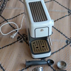 Beautiful by Drew Barrymore Espresso Machine - Like New - White & Gold