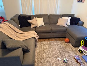 Gray Fabric Sectional Sofa