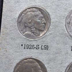 1926 - S Mint - Buffalo Nickel Die Strike Error E Plurbus Unum