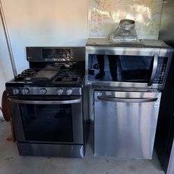 New dishwasher LG and stove almost new LG.  Great deal !