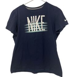The Nike Tee Women’s X-Large Crew Neck Shirt Short Sleeves Blue Slim Fit