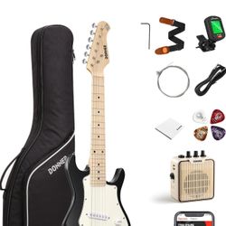 Donner 30 Inch Kids Electric Guitar Beginner Kits ST Style Mini Electric Guitar for Boys Girls with Amp, 600D Bag, Tuner, Picks, Cable, Strap, Extra S