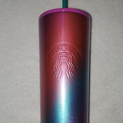 Holiday 2022 Starbucks Red Purple Blue Ombre Steel Metal Tumbler