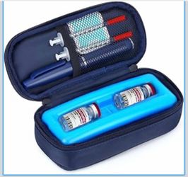 YOUSHARES Insulin Vials Cooler Travel Case - TSA Approved Diabetic Med & peptide Vial Cooling Bag with Protective Ice Brick, Refrigerated Diabetes Sup