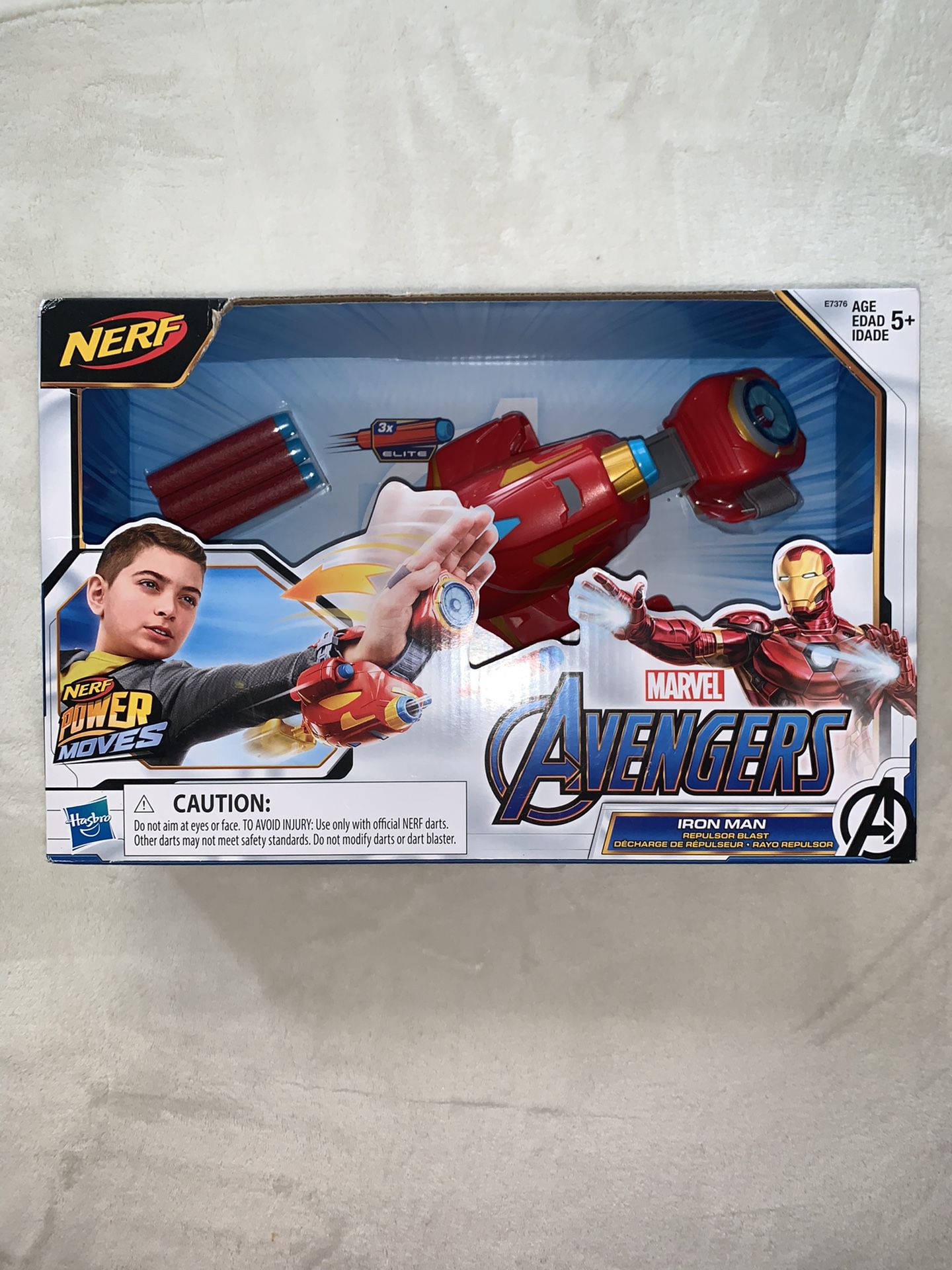 Nerf Gun Avengers Iron Man Repulsor Blast Gauntlet Dart Launching Toy Gift Kids. 