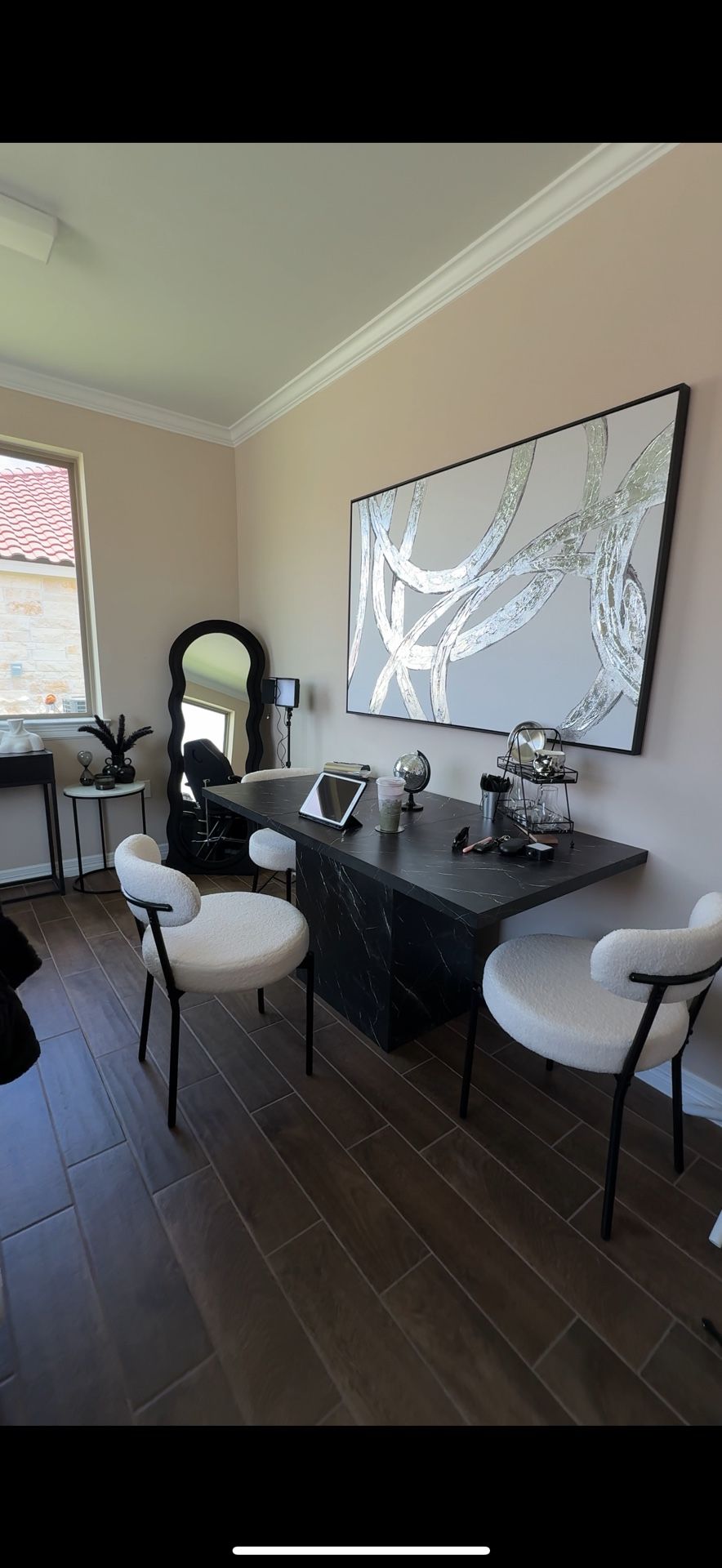 Black And White Faux Marble Table