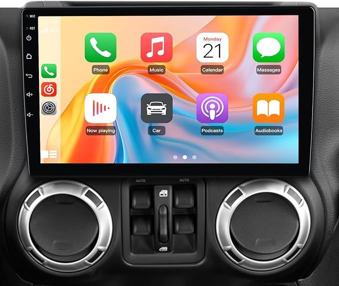 【2GB+64GB】 Car Radio Stereo Upgrade for Jeep Wrangler JK 2007-2018 Dodge Ram 2009-2012 with CarPlay Android Auto