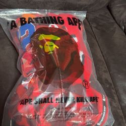 Red Bape Hoodie Double Hooded Size M