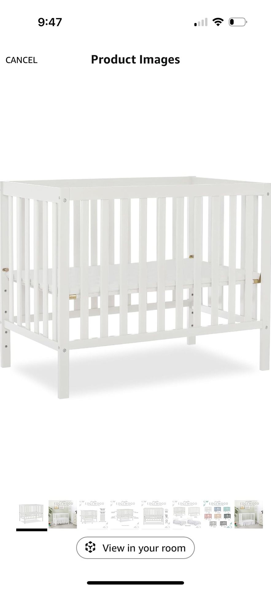 Mini Crib With Mattress.