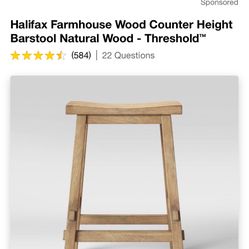 Threshold Halifax 24” Counter Stool- Natural