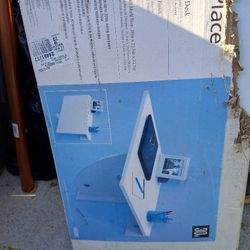 white wall desk