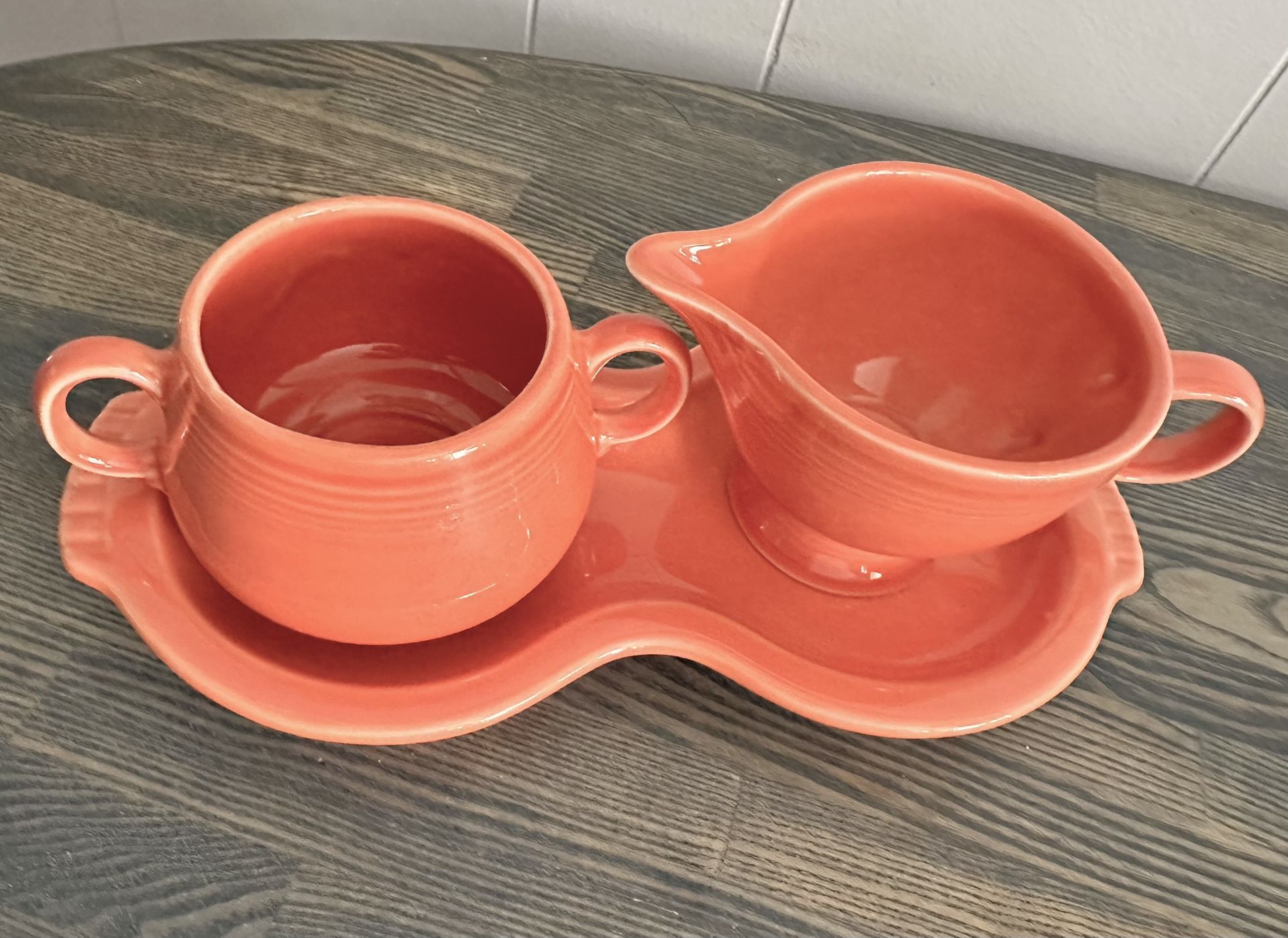Coral Sugar Creamer Fiesta Set