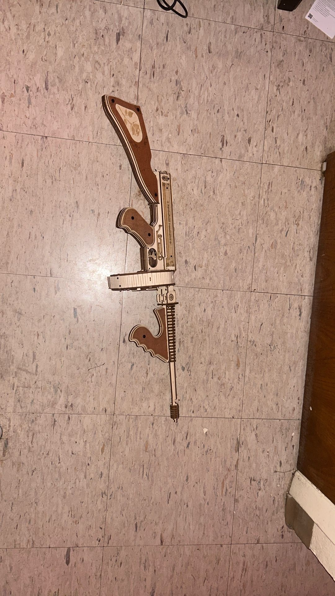 Toy Wooden Tommy Gun Decoration