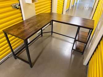 L-Shaped Desk with Shelves