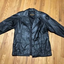 ROCK CREEK WOMEN SIZE LARGE 100% LEATHER BUTTON UP JACKET EXECELLET CONDITION 
