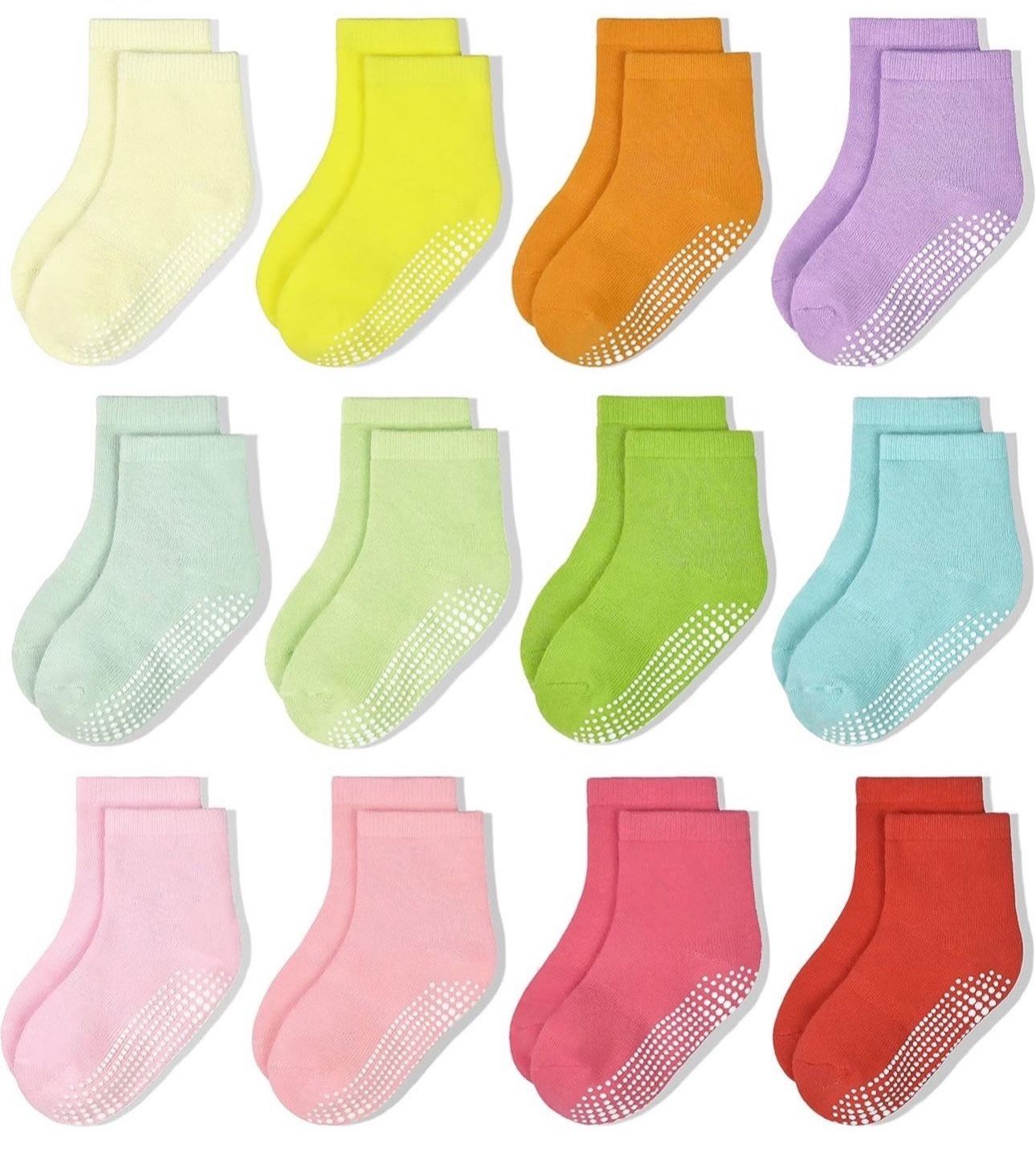 Non-Slip Toddler Socks With Grips Kids Anti Slip Sticky Socks For Infant 1-3T Kids Toddler Slipper Socks