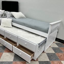 Twin Bed With Trundle‼️ Same Day Delivery 🚚🇺🇸