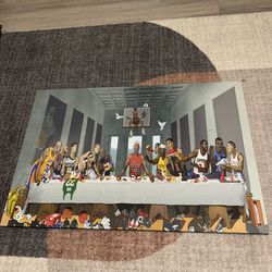 NBA Last Supper multi colored poster