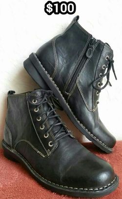 Clarks Leather Side Zip Ankle Boots