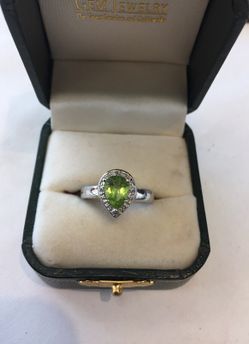 Sterling silver, peridot ring