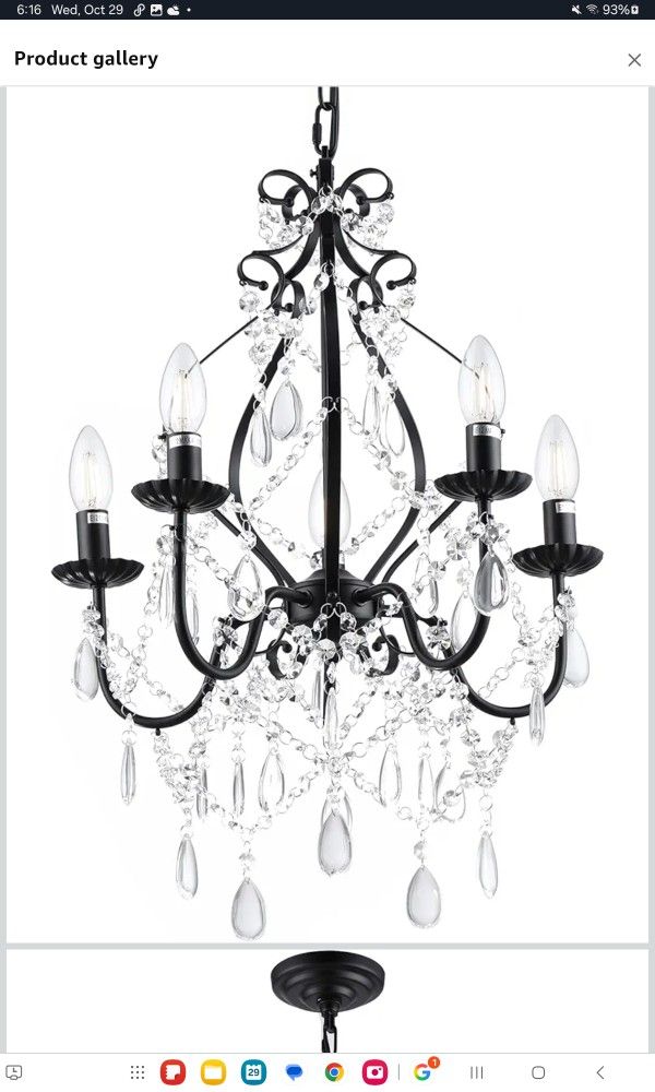 5 Light Black Crystal Chandelier (42)