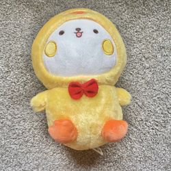 soft squishy White Dog in Duck Costume stuffed animal plush toy