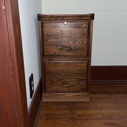 Vintage Oak Filing cabinet Wood