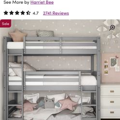 Wayfair~ Twin Over Twin Over Twin Bunk Bed