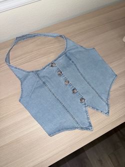 Denim halter top