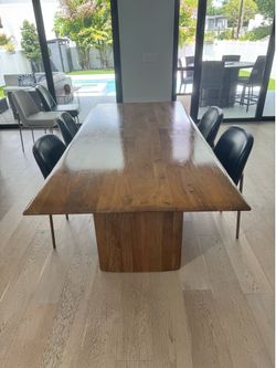 West Elm Anton Solid Wood 86" Dining Table, Burnt Wax