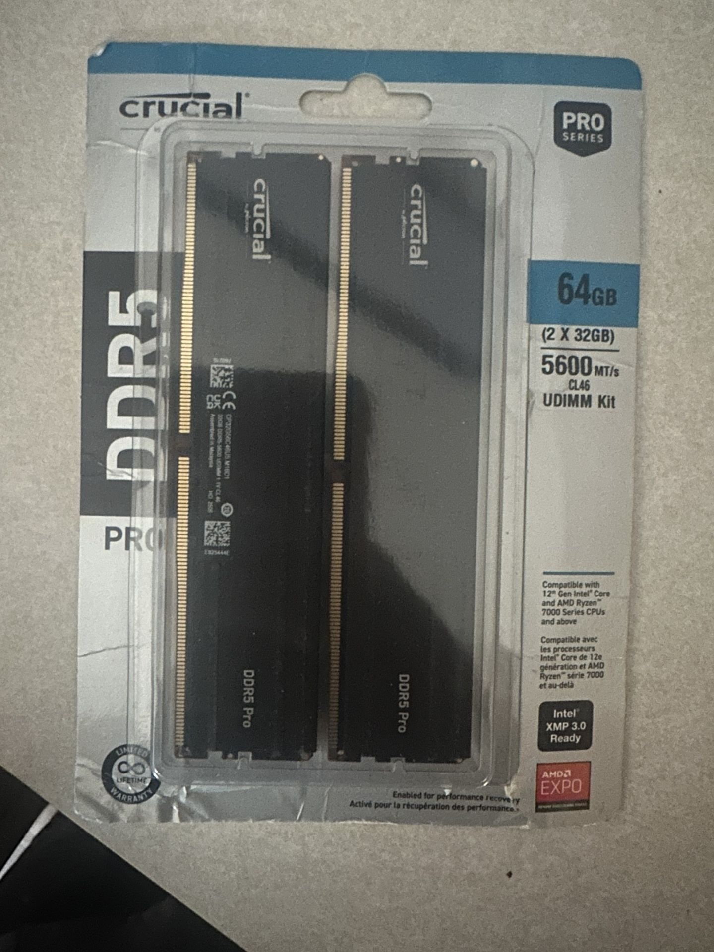 DDR5 64GB (2x32) RAM MEMORY for PC