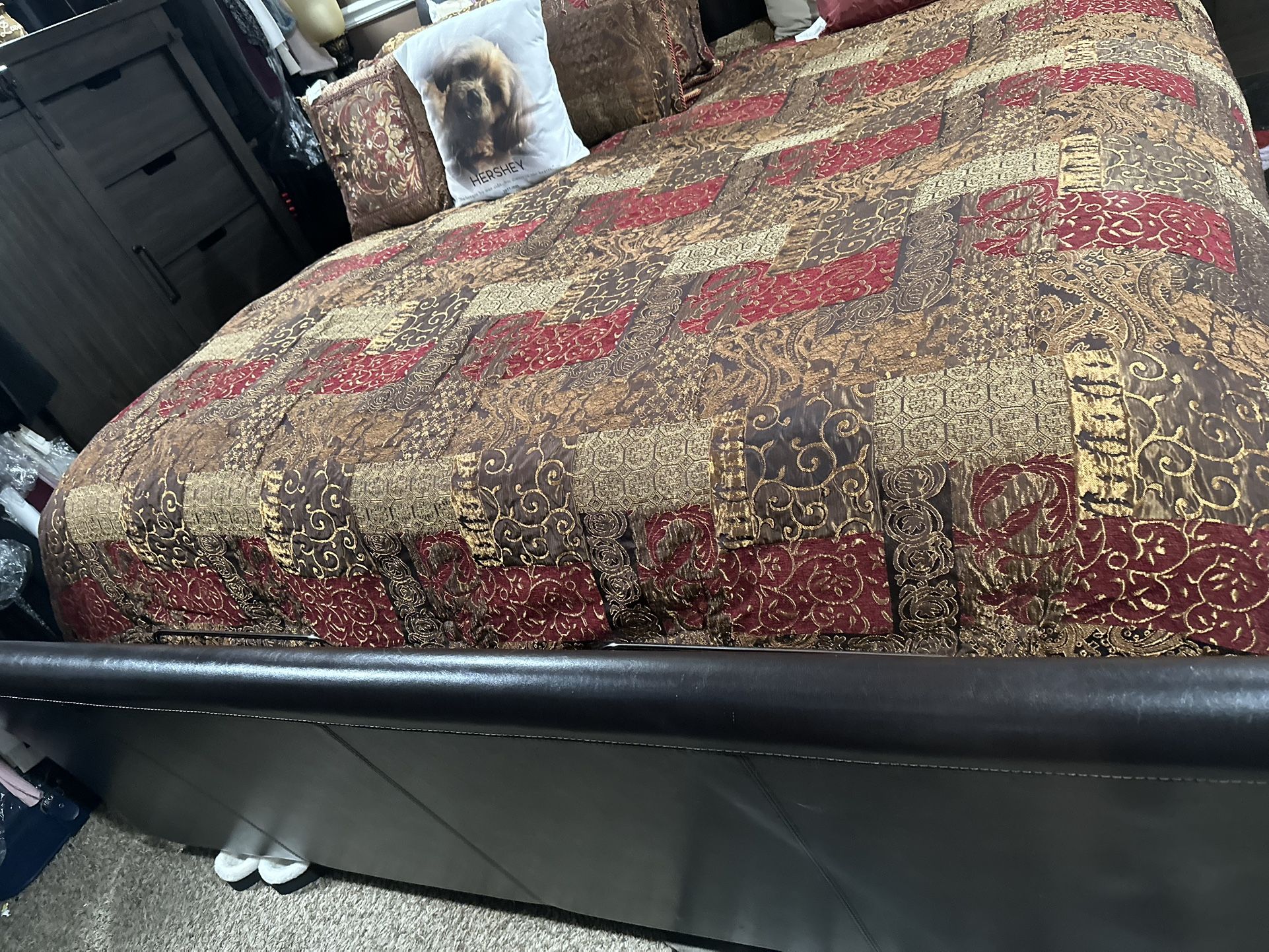 King size bedroom set solid wood seven piece set mattress included copper included