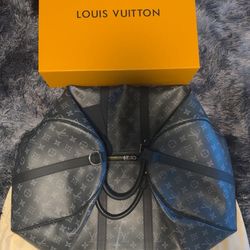 Authentic Louis Vuitton Keepall Black Duffel Bag