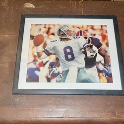 Troy  Aikman / Dallas  Vs Buffalo/  8x10 Frame 