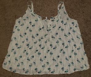 Sonoma Summer Sleeveless Tank-Top Shirt Flamingo Design (Plus Size)