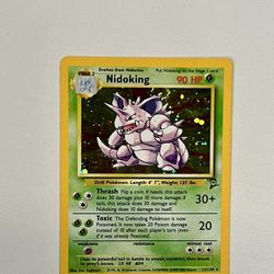 Nidoking 11/130 - 2000 WOTC Pokemon Base Set 2 Holo Rare SWIRL!