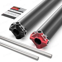 Garage Door Torsion Springs 2'' (Pair) with Non-Slip Winding Bars, Coated Torsion Springs with a Minimum of 18,000 Cycles (0.225X2''X26'')