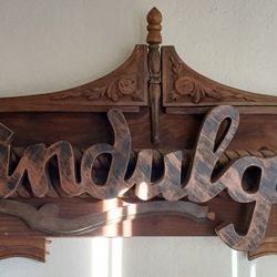Wood & Metal Cursive "indulge" Sign
48 inch. X 20 inch.
