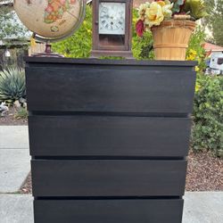 Black Malms Dresser Chest of Drawers Furniture Excellent Condition 