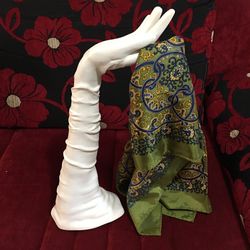 Boutique Jewelry display arm and hand white glove scarf ring plaster of Paris